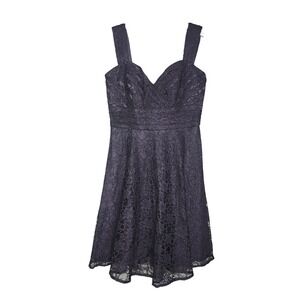 Morilee Madeline Gardner Dress Womens 14 Black Floral Lace A-Line Sweetheart NWT